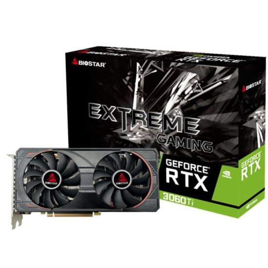 Graphics Card|BIOSTAR|NVIDIA GeForce RTX 3060 Ti|8 GB|GDDR6|256 bit|PCIE 4.0 16x|GPU 1410 MHz|Dual Slot Fansink|1xHDMI|3xDisplayPort|VN3606TM82 Graphics Card|BIOSTAR|NVIDIA GeForce RTX 3060 Ti|8 GB|GDDR6|256 bit|PCIE 4.0 16x|GPU 1410 MHz|Dual Slot Fansink|1xHDMI|3xDisplayPort|VN3606TM82