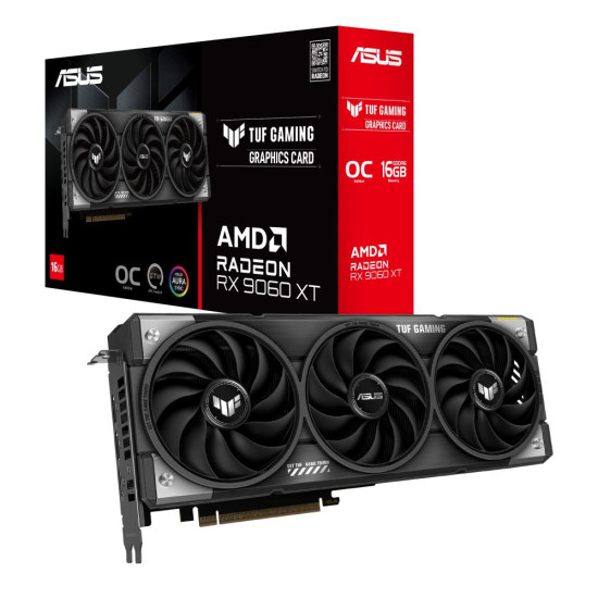 Graphics Card|ASUS|AMD Radeon RX 9060 XT|16 GB|GDDR6|128 bit|PCIE 5.0 16x|Triple slot Fansink|1xHDMI|2xDisplayPort|TUF-RX9060XT-O16G-GAMING Graphics Card|ASUS|AMD Radeon RX 9060 XT|16 GB|GDDR6|128 bit|PCIE 5.0 16x|Triple slot Fansink|1xHDMI|2xDisplayPort|TUF-RX9060XT-O16G-GAMING