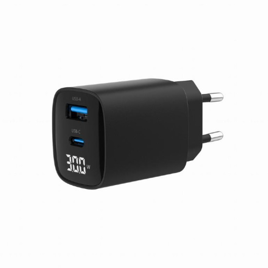 CHARGER USB 30W 2PORT/TA-UC-PDQC30LCD-BK-01 GEMBIRD CHARGER USB 30W 2PORT/TA-UC-PDQC30LCD-BK-01 GEMBIRD