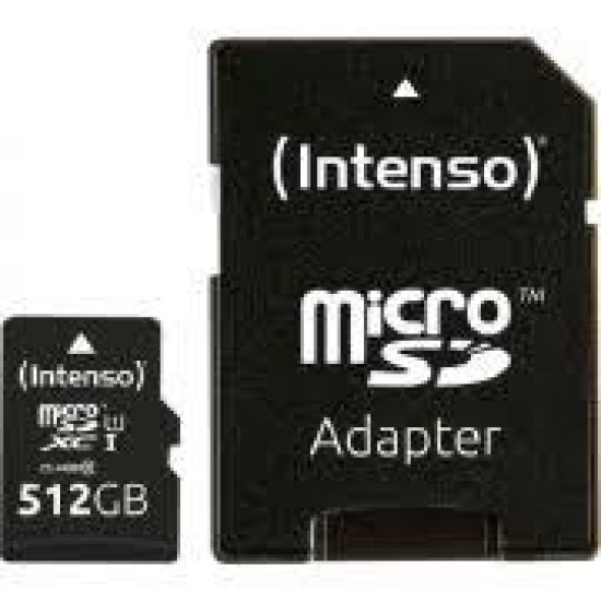 MEMORY MICRO SDXC 512GB UHS-I/W/ADAPTER 3423493 INTENSO MEMORY MICRO SDXC 512GB UHS-I/W/ADAPTER 3423493 INTENSO