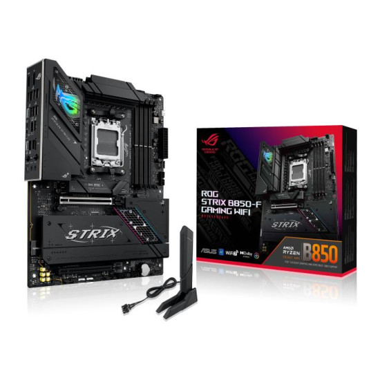 Mainboard|ASUS|AMD B850|SAM5|ATX|Memory DDR5|Memory slots 4|1xPCI-Express 4.0 16x|1xPCI-Express 5.0 16x|4xM.2|1xHDMI|1xDisplayPort|12xUSB 2.0|3xUSB-C|1xUSB-C w/Thunderbolt|1xOptical S/PDIF|1xRJ45|2xAudio port|STRIXB850-FGAMINGWIFI Mainboard|ASUS|AMD B850|SAM5|ATX|Memory DDR5|Memory slots 4|1xPCI-Express 4.0 16x|1xPCI-Express 5.0 16x|4xM.2|1xHDMI|1xDisplayPort|12xUSB 2.0|3xUSB-C|1xUSB-C w/Thunderbolt|1xOptical S/PDIF|1xRJ45|2xAudio port|STRIXB850-FGAMINGWIFI