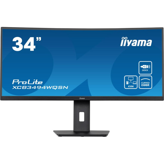 LCD Monitor|IIYAMA|XCB3494WQSN-B5|34"|Curved/21 : 9|Panel VA|3440x1440|21:9|Matte|0.4 ms|Speakers|Swivel|Height adjustable|Tilt|Colour Black|XCB3494WQSN-B5 LCD Monitor|IIYAMA|XCB3494WQSN-B5|34"|Curved/21 : 9|Panel VA|3440x1440|21:9|Matte|0.4 ms|Speakers|Swivel|Height adjustable|Tilt|Colour Black|XCB3494WQSN-B5
