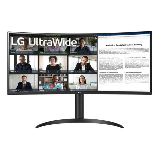LCD Monitor|LG|34WR55QK-B|34"|Business/Curved/21 : 9|Panel VA|3440x1440|21:9|100Hz|5 ms|Height adjustable|Tilt|Colour Black|34WR55QK-B