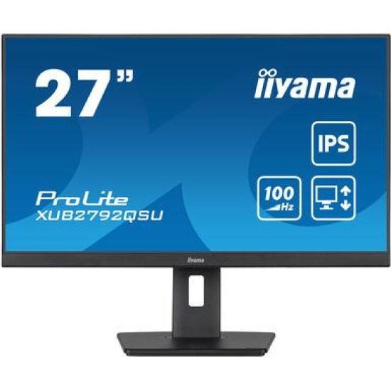 LCD Monitor|IIYAMA|27"|Business|Panel IPS|2560x1440|16:9|100Hz|Matte|0.4 ms|Speakers|Swivel|Pivot|Height adjustable|Tilt|Colour Black|XUB2792QSU-B6 LCD Monitor|IIYAMA|27"|Business|Panel IPS|2560x1440|16:9|100Hz|Matte|0.4 ms|Speakers|Swivel|Pivot|Height adjustable|Tilt|Colour Black|XUB2792QSU-B6