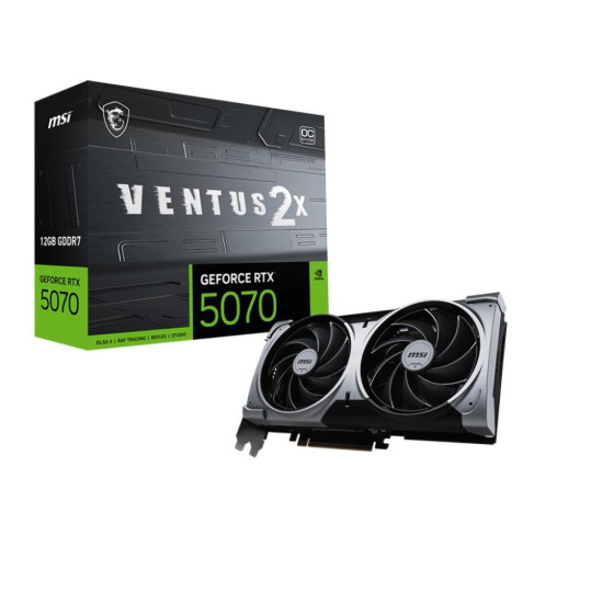 Graphics Card|MSI|NVIDIA GeForce RTX 5070|12 GB|GDDR7|192 bit|PCIE 5.0 16x|Dual Slot Fansink|1xHDMI|3xDisplayPort|RTX507012GVENTUS2XOC Graphics Card|MSI|NVIDIA GeForce RTX 5070|12 GB|GDDR7|192 bit|PCIE 5.0 16x|Dual Slot Fansink|1xHDMI|3xDisplayPort|RTX507012GVENTUS2XOC