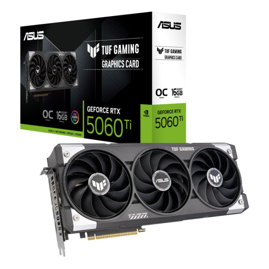 Graphics Card|ASUS|NVIDIA GeForce RTX 5060 Ti|16 GB|GDDR7|128 bit|PCIE 5.0 16x|Triple slot Fansink|1xHDMI|3xDisplayPort|TUF-RTX5060TI-O16GGAMING Graphics Card|ASUS|NVIDIA GeForce RTX 5060 Ti|16 GB|GDDR7|128 bit|PCIE 5.0 16x|Triple slot Fansink|1xHDMI|3xDisplayPort|TUF-RTX5060TI-O16GGAMING