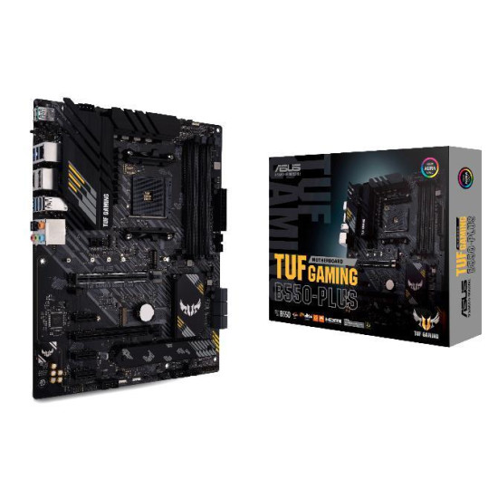 Mainboard|ASUS|AMD B550|SAM4|ATX|3xPCI-Express 3.0 1x|1xPCI-Express 3.0 16x|2xM.2|1xPCI-Express 4.0 16x|Memory DDR4|Memory slots 4|1xHDMI|1xDisplayPort|1xUSB type C|5xUSB 3.2|1xOptical S/PDIF|1xRJ45|5xAudio port|TUFGAMINGB550-PLUS Mainboard|ASUS|AMD B550|SAM4|ATX|3xPCI-Express 3.0 1x|1xPCI-Express 3.0 16x|2xM.2|1xPCI-Express 4.0 16x|Memory DDR4|Memory slots 4|1xHDMI|1xDisplayPort|1xUSB type C|5xUSB 3.2|1xOptical S/PDIF|1xRJ45|5xAudio port|TUFGAMINGB550-PLUS