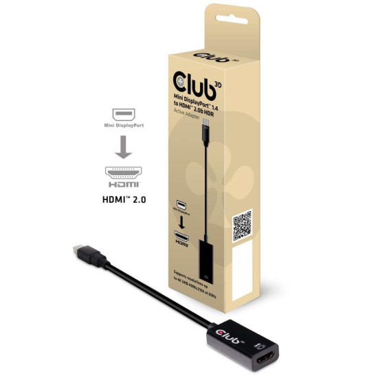 I/O ADAPTER MINI DP TO HDMI/ACTIVE M/F CAC-1180 CLUB3D I/O ADAPTER MINI DP TO HDMI/ACTIVE M/F CAC-1180 CLUB3D