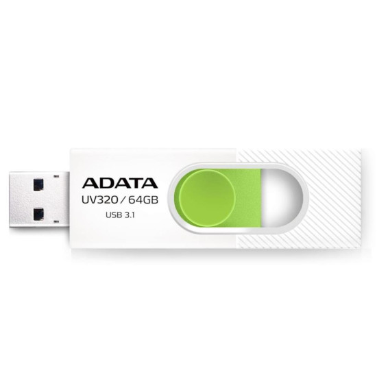 MEMORY DRIVE FLASH USB3.1 64GB/WHITE AUV320-64G-RWHGN ADATA MEMORY DRIVE FLASH USB3.1 64GB/WHITE AUV320-64G-RWHGN ADATA
