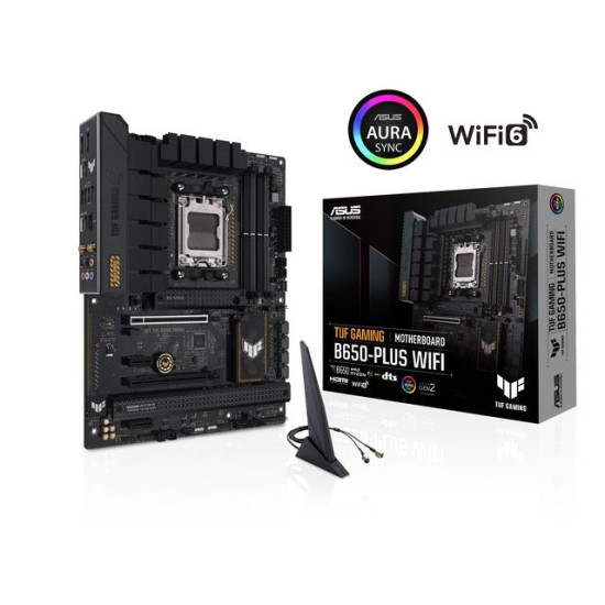 Mainboard|ASUS|AMD B650|SAM5|ATX|Memory DDR5|Memory slots 4|2xPCI-Express 4.0 1x|2xPCI-Express 4.0 16x|3xM.2|1xHDMI|1xDisplayPort|4xUSB 2.0|2xUSB 3.2|2xUSB-C|1xRJ45|5xAudio port|TUFGAMINGB650-PLUSWIFI Mainboard|ASUS|AMD B650|SAM5|ATX|Memory DDR5|Memory slots 4|2xPCI-Express 4.0 1x|2xPCI-Express 4.0 16x|3xM.2|1xHDMI|1xDisplayPort|4xUSB 2.0|2xUSB 3.2|2xUSB-C|1xRJ45|5xAudio port|TUFGAMINGB650-PLUSWIFI