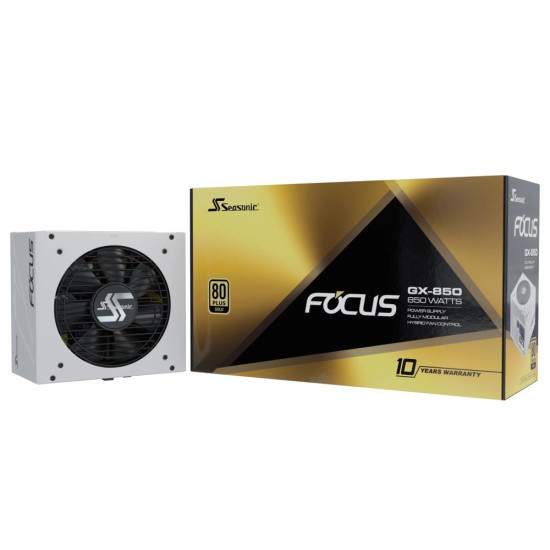 Power Supply|SEASONIC|FOCUS GX White ATX 3 (2024)|850 Watts|Efficiency 80 PLUS GOLD|MTBF 100000 hours|FOCUS-GX-850-V4-WHITE Power Supply|SEASONIC|FOCUS GX White ATX 3 (2024)|850 Watts|Efficiency 80 PLUS GOLD|MTBF 100000 hours|FOCUS-GX-850-V4-WHITE