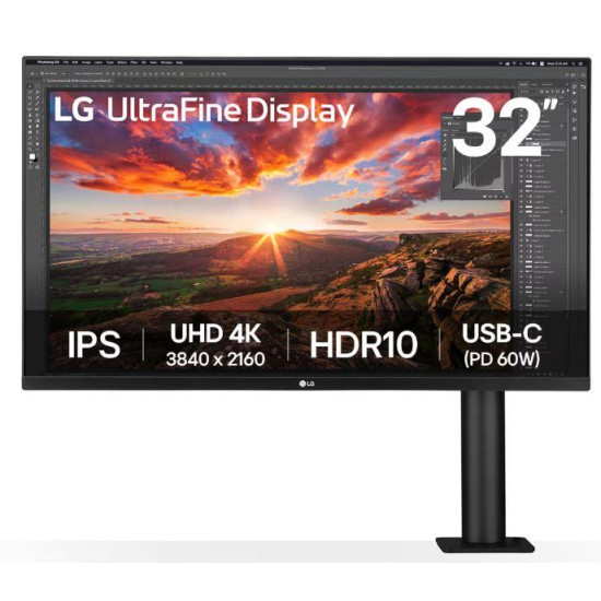 LCD Monitor|LG|31.5"|Panel IPS|3840x2160|16:9|60Hz|5 ms|Speakers|Swivel|Pivot|Height adjustable|Tilt|Colour Black|32UN880K-B LCD Monitor|LG|31.5"|Panel IPS|3840x2160|16:9|60Hz|5 ms|Speakers|Swivel|Pivot|Height adjustable|Tilt|Colour Black|32UN880K-B