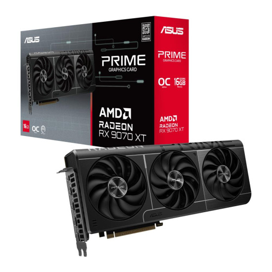 Graphics Card|ASUS|AMD Radeon RX 9070 XT|16 GB|GDDR6|256 bit|PCIE 5.0 16x|Triple slot Fansink|1xHDMI|3xDisplayPort|PRIME-RX9070XT-O16G Graphics Card|ASUS|AMD Radeon RX 9070 XT|16 GB|GDDR6|256 bit|PCIE 5.0 16x|Triple slot Fansink|1xHDMI|3xDisplayPort|PRIME-RX9070XT-O16G
