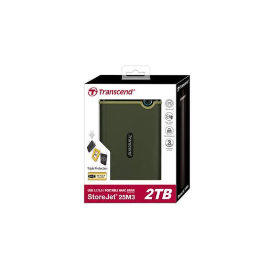 External HDD|TRANSCEND|StoreJet|2TB|USB 3.0|Colour Green|TS2TSJ25M3G External HDD|TRANSCEND|StoreJet|2TB|USB 3.0|Colour Green|TS2TSJ25M3G