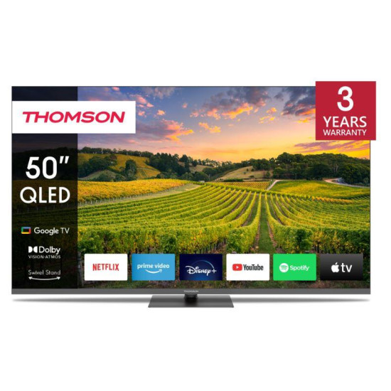 TV Set|THOMSON|50"|4K/Smart|QLED|3840x2160|Bluetooth|Google TV|50QG5C14