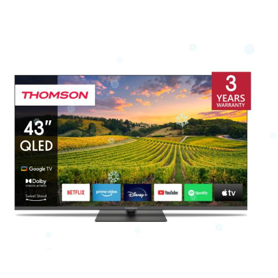 TV Set|THOMSON|43"|4K/Smart|QLED|3840x2160|Bluetooth|Google TV|43QG5C14 TV Set|THOMSON|43"|4K/Smart|QLED|3840x2160|Bluetooth|Google TV|43QG5C14