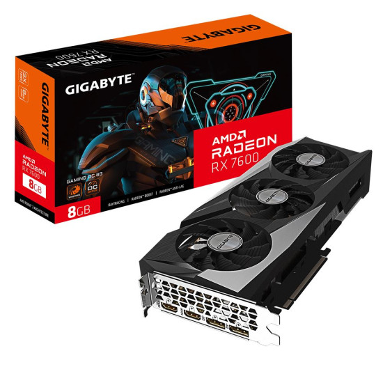 Graphics Card|GIGABYTE|AMD Radeon RX 7600|8 GB|GDDR6|128 bit|PCIE 4.0 16x|2xHDMI|2xDisplayPort|GV-R76GAMINGOC-8GD1.1 Graphics Card|GIGABYTE|AMD Radeon RX 7600|8 GB|GDDR6|128 bit|PCIE 4.0 16x|2xHDMI|2xDisplayPort|GV-R76GAMINGOC-8GD1.1