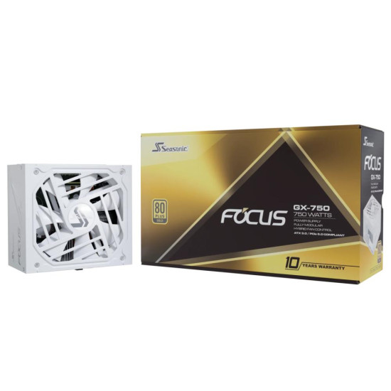 Power Supply|SEASONIC|FOCUS GX White ATX 3 (2024)|750 Watts|Efficiency 80 PLUS GOLD|MTBF 100000 hours|FOCUS-GX-750-V4-WHITE Power Supply|SEASONIC|FOCUS GX White ATX 3 (2024)|750 Watts|Efficiency 80 PLUS GOLD|MTBF 100000 hours|FOCUS-GX-750-V4-WHITE