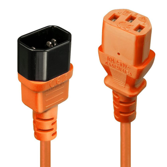 CABLE POWER IEC EXTENSION 0.5M/ORANGE 30473 LINDY CABLE POWER IEC EXTENSION 0.5M/ORANGE 30473 LINDY