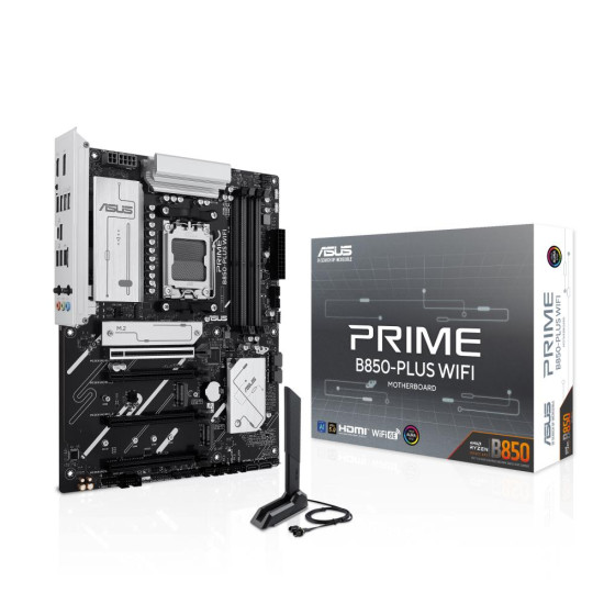 Mainboard|ASUS|AMD B850|SAM5|ATX|Memory DDR5|Memory slots 4|2xPCI-Express 3.0 16x|1xPCI-Express 4.0 16x|1xPCI-Express 5.0 16x|3xM.2|1xHDMI|1xDisplayPort|3xUSB 2.0|5xUSB 3.2 type B|2xUSB-C|3xAudio port|PRIMEB850-PLUSWIFI Mainboard|ASUS|AMD B850|SAM5|ATX|Memory DDR5|Memory slots 4|2xPCI-Express 3.0 16x|1xPCI-Express 4.0 16x|1xPCI-Express 5.0 16x|3xM.2|1xHDMI|1xDisplayPort|3xUSB 2.0|5xUSB 3.2 type B|2xUSB-C|3xAudio port|PRIMEB850-PLUSWIFI