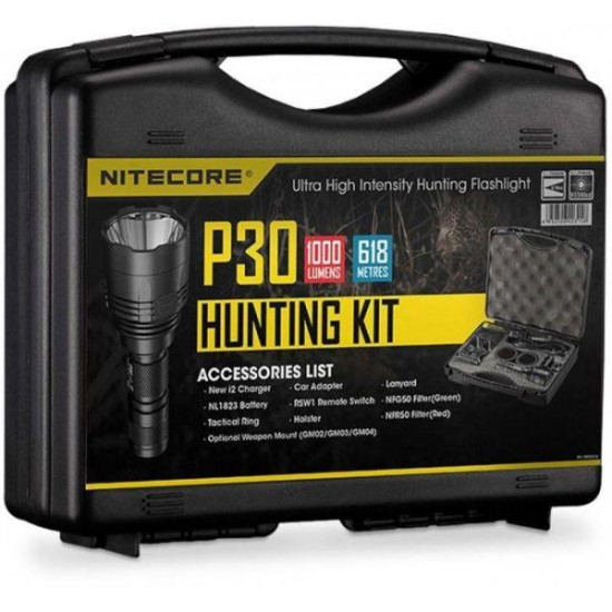 FLASHLIGHT HUNTING 1000 LUMENS/NEW P30HUNTING KIT NITECORE FLASHLIGHT HUNTING 1000 LUMENS/NEW P30HUNTING KIT NITECORE