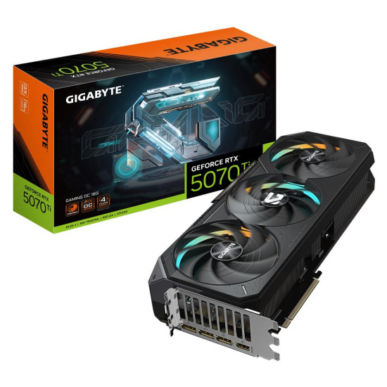 Graphics Card|GIGABYTE|NVIDIA GeForce RTX 5070 Ti|16 GB|GDDR7|256 bit|PCIE 5.0 16x|1xHDMI|3xDisplayPort|N507TGAMINGOC-16GD1.0 Graphics Card|GIGABYTE|NVIDIA GeForce RTX 5070 Ti|16 GB|GDDR7|256 bit|PCIE 5.0 16x|1xHDMI|3xDisplayPort|N507TGAMINGOC-16GD1.0