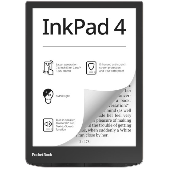 E-Reader|POCKETBOOK|InkPad 4|7.8"|1872x1404|1xAudio-Out|1xUSB-C|Micro SD|Wireless LAN|Bluetooth|PB743G-U-WW E-Reader|POCKETBOOK|InkPad 4|7.8"|1872x1404|1xAudio-Out|1xUSB-C|Micro SD|Wireless LAN|Bluetooth|PB743G-U-WW