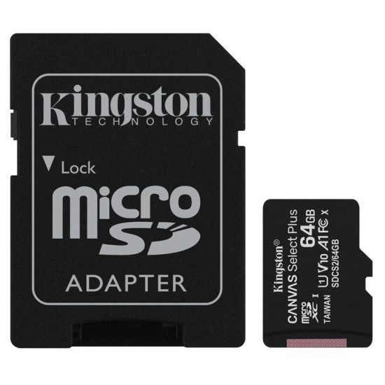MEMORY MICRO SDXC 64GB UHS-I/W/ADAPTER SDCS2/64GB KINGSTON MEMORY MICRO SDXC 64GB UHS-I/W/ADAPTER SDCS2/64GB KINGSTON