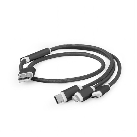 CABLE USB CHARGING 3IN1 1M/BLACK CC-USB2-AM31-1M GEMBIRD CABLE USB CHARGING 3IN1 1M/BLACK CC-USB2-AM31-1M GEMBIRD