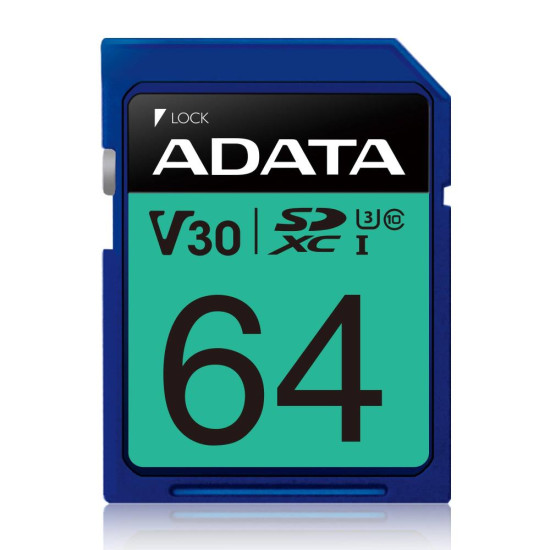 MEMORY SDXC 64GB V30/ASDX64GUI3V30S-R ADATA MEMORY SDXC 64GB V30/ASDX64GUI3V30S-R ADATA