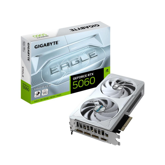 Graphics Card|GIGABYTE|NVIDIA GeForce RTX 5060|8 GB|GDDR7|128 bit|PCIE 5.0 16x|GPU 2550 MHz|Dual Slot Fansink|1xHDMI|3xDisplayPort|GV-N5060EAGLEOCICE-8GD Graphics Card|GIGABYTE|NVIDIA GeForce RTX 5060|8 GB|GDDR7|128 bit|PCIE 5.0 16x|GPU 2550 MHz|Dual Slot Fansink|1xHDMI|3xDisplayPort|GV-N5060EAGLEOCICE-8GD