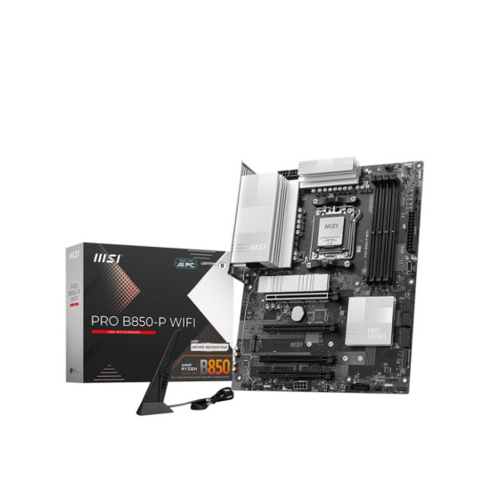 Mainboard|MSI|AMD B850|SAM5|ATX|Memory DDR5|Memory slots 4|4xPCI-Express 16x|3xM.2|1xHDMI|1xAudio-In|1xAudio-Out|4xUSB 2.0|2xUSB 3.2|2xUSB-C|1xOptical S/PDIF|1xRJ45|PROB850-PWIFI Mainboard|MSI|AMD B850|SAM5|ATX|Memory DDR5|Memory slots 4|4xPCI-Express 16x|3xM.2|1xHDMI|1xAudio-In|1xAudio-Out|4xUSB 2.0|2xUSB 3.2|2xUSB-C|1xOptical S/PDIF|1xRJ45|PROB850-PWIFI