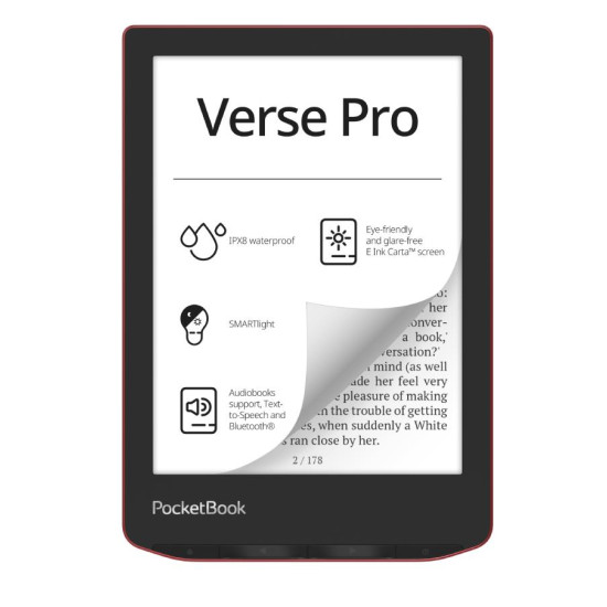 E-Reader|POCKETBOOK|Verse Pro|6"|1072x1448|1xUSB-C|Wireless LAN|Bluetooth|Red|PB634-3-WW