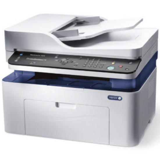 WorkCentre 3025NI, A4, Copy/Print/Scan/Fax, ADF, 20ppm, 15K monthly, 128Mb, 8.5 sec, 150 sheets, USB 2.0, WiFi, Ethernet