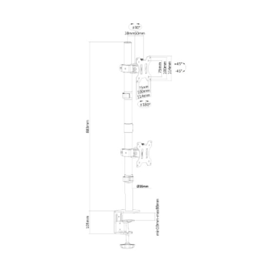 Neomounts FPMA-D550DVBLACK Monitor arm 10-32" - vertical installation Neomounts FPMA-D550DVBLACK Monitor arm 10-32" - vertical installation