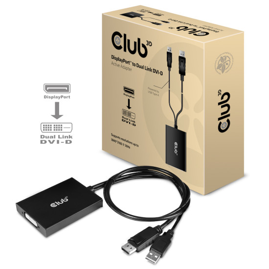 DisplayPort to Dual Link DVI-D HDCP ON version Active Adapter M/F