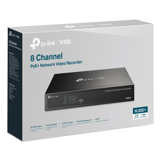 TP-Link VIGI NVR1008H-8P Black TP-Link VIGI NVR1008H-8P Black