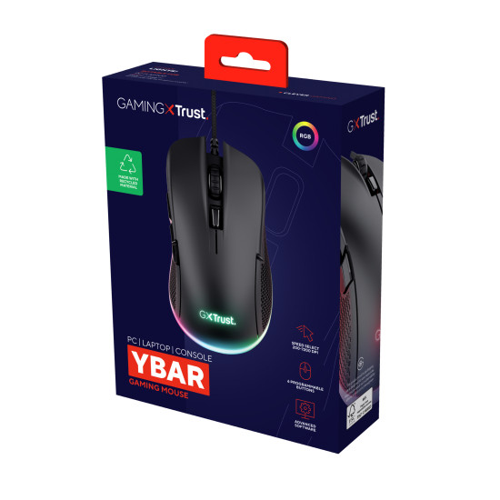 Trust GXT 922 YBAR mouse Gaming Right-hand USB Type-A Optical 7200 DPI Trust GXT 922 YBAR mouse Gaming Right-hand USB Type-A Optical 7200 DPI