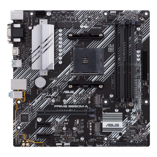 Mainboard|ASUS|AMD B550|SAM4|MicroATX|Memory DDR4|Memory slots 4|2xPCI-Express 3.0 1x|1xPCI-Express 4.0 16x|2xM.2|1x15pin D-sub|1xDVI-D|1xHDMI|6xUSB 3.2|1xPS/2|1xRJ45|3xAudio port|PRIMEB550M-A Mainboard|ASUS|AMD B550|SAM4|MicroATX|Memory DDR4|Memory slots 4|2xPCI-Express 3.0 1x|1xPCI-Express 4.0 16x|2xM.2|1x15pin D-sub|1xDVI-D|1xHDMI|6xUSB 3.2|1xPS/2|1xRJ45|3xAudio port|PRIMEB550M-A