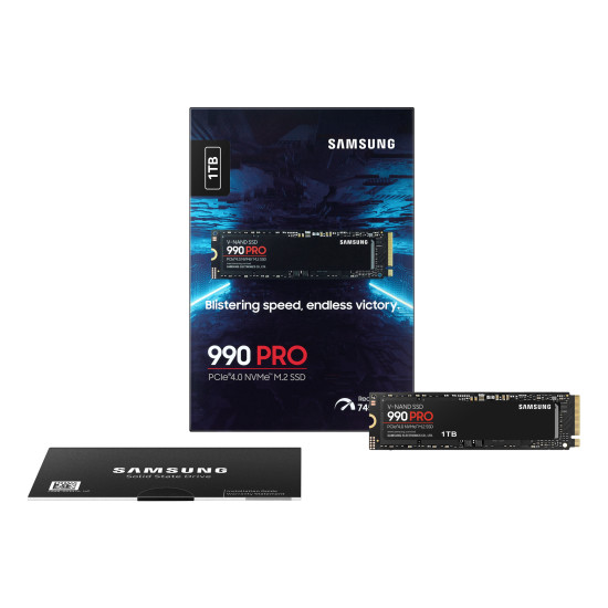 SSD|SAMSUNG|990 PRO|1TB|M.2|PCIE|NVMe|MLC|Write speed 6900 MBytes/sec|Read speed 7450 MBytes/sec|2.3mm|TBW 600 TB|MTBF 1500000 hours|MZ-V9P1T0BW