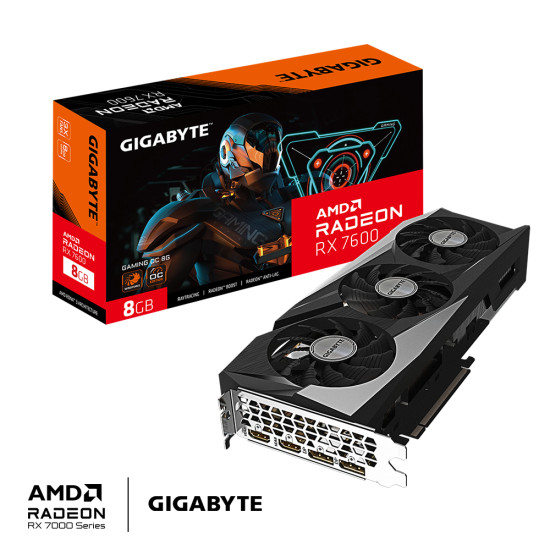 Graphics Card|GIGABYTE|AMD Radeon RX 7600|8 GB|GDDR6|128 bit|PCIE 4.0 16x|2xHDMI|2xDisplayPort|GV-R76GAMINGOC-8GD1.1 Graphics Card|GIGABYTE|AMD Radeon RX 7600|8 GB|GDDR6|128 bit|PCIE 4.0 16x|2xHDMI|2xDisplayPort|GV-R76GAMINGOC-8GD1.1