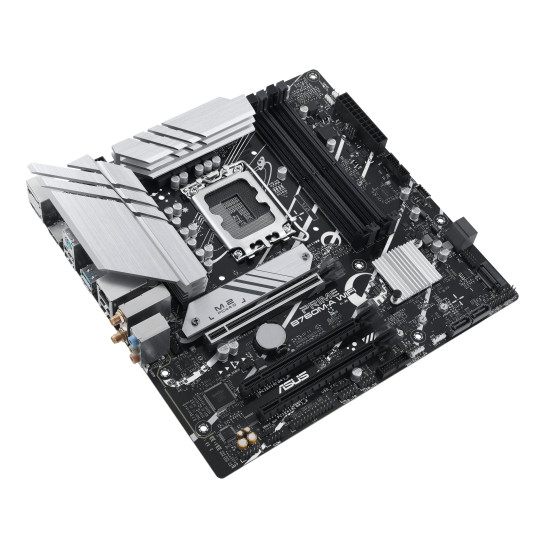 Mainboard|ASUS|Intel B760 Express|LGA1700|Micro-ATX|Memory DDR5|Memory slots 4|3xPCI-Express 4.0 16x|2xM.2|2xHDMI|1xDisplayPort|4xUSB 2.0|2xUSB 3.2|1xPS/2|1xRJ45|3xAudio port|PRIMEB760M-AWIFI Mainboard|ASUS|Intel B760 Express|LGA1700|Micro-ATX|Memory DDR5|Memory slots 4|3xPCI-Express 4.0 16x|2xM.2|2xHDMI|1xDisplayPort|4xUSB 2.0|2xUSB 3.2|1xPS/2|1xRJ45|3xAudio port|PRIMEB760M-AWIFI