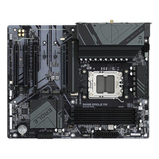 Mainboard|GIGABYTE|AMD B650|SAM5|ATX|Memory DDR5|Memory slots 4|1xPCI-Express 16x|3xPCI-Express 3.0 16x|3xM.2|2xHDMI|1xDisplayPort|6xUSB 2.0|2xUSB 3.2|1xUSB-C|1xRJ45|3xAudio port|B650EAGLEAX1.1 Mainboard|GIGABYTE|AMD B650|SAM5|ATX|Memory DDR5|Memory slots 4|1xPCI-Express 16x|3xPCI-Express 3.0 16x|3xM.2|2xHDMI|1xDisplayPort|6xUSB 2.0|2xUSB 3.2|1xUSB-C|1xRJ45|3xAudio port|B650EAGLEAX1.1
