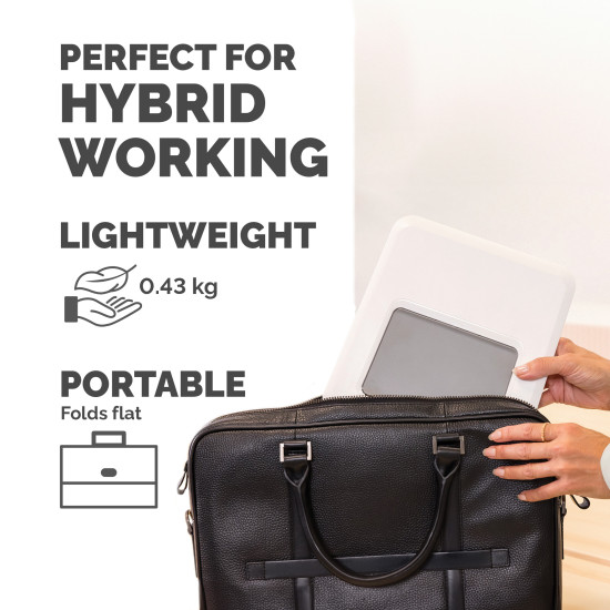Fellowes Laptop Stand for Desk - Breyta Adjustable Laptop Riser for Home and Office - Portable Laptop Stand with 12 Height Adjustments - Max Laptop Size 14", Max Weight 4KG - White Fellowes Laptop Stand for Desk - Breyta Adjustable Laptop Riser for Home and Office - Portable Laptop Stand with 12 Height Adjustments - Max Laptop Size 14", Max Weight 4KG - White