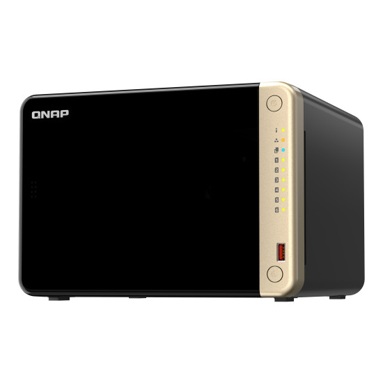 QNAP TS-664 NAS Tower Intel® Celeron® N5095 8 GB DDR4 0 TB QNAP QTS Black, Bronze QNAP TS-664 NAS Tower Intel® Celeron® N5095 8 GB DDR4 0 TB QNAP QTS Black, Bronze