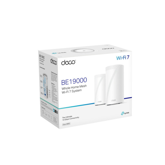 Wireless Router|TP-LINK|Wireless Router|19000 Mbps|Mesh|Wi-Fi 7|2x2.5GbE|1x10GbE|1xSPF+|DHCP|DECOBE85(2-PACK) Wireless Router|TP-LINK|Wireless Router|19000 Mbps|Mesh|Wi-Fi 7|2x2.5GbE|1x10GbE|1xSPF+|DHCP|DECOBE85(2-PACK)