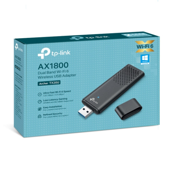 TP-Link Archer AX1800 Dual Band Wi-Fi 6 Wireless USB Adapter TP-Link Archer AX1800 Dual Band Wi-Fi 6 Wireless USB Adapter