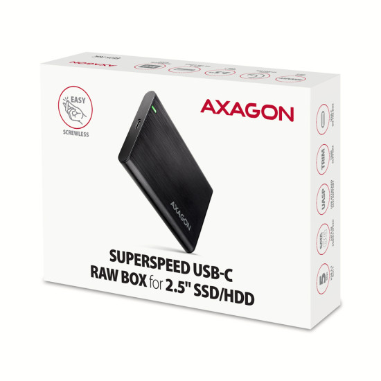 Axagon EE25-A6C storage drive enclosure HDD/SSD enclosure Black 2.5" Axagon EE25-A6C storage drive enclosure HDD/SSD enclosure Black 2.5"