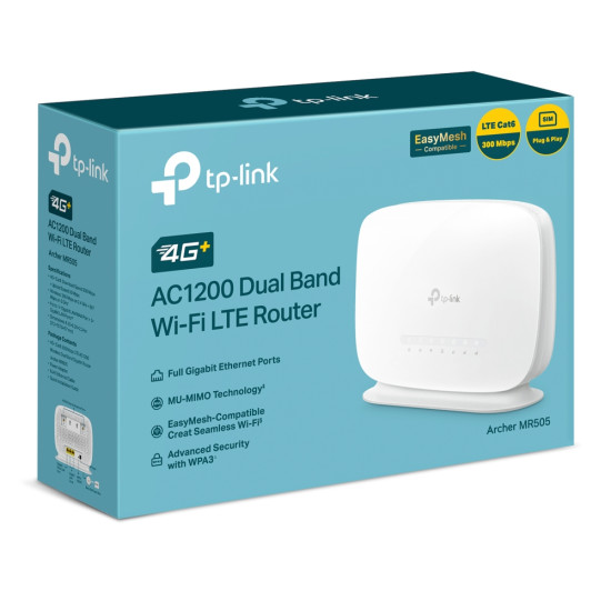 TP-Link Archer 4G+ Cat6 AC1200 Wireless Dual Band Gigabit Router TP-Link Archer 4G+ Cat6 AC1200 Wireless Dual Band Gigabit Router