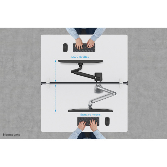 Neomounts DS70-810BL1 Monitor arm 17-32" - gas spring - space saving - 180°-stop Neomounts DS70-810BL1 Monitor arm 17-32" - gas spring - space saving - 180°-stop